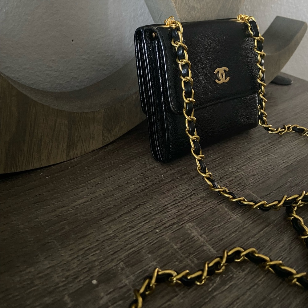 ⚜️🖤 Mini Chanel Wallet on a Chain Adjustable Wallet Crossbody to Belt Bag - Picture 3 of 16